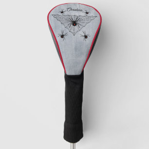Spooky Zwart Weduwe Spinnen Rood Zandloper Web Wit Golfheadcover