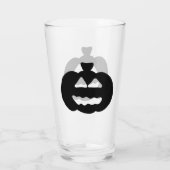 Spooky zwart-wit Jack-o-lantern Glas (Achterkant)