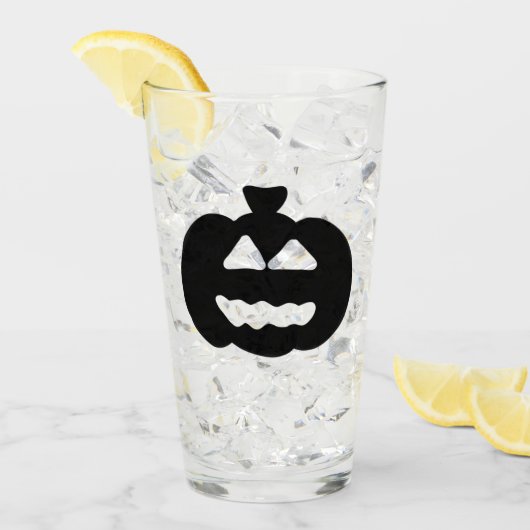 Spooky zwart-wit Jack-o-lantern Glas (Voorkant ijs)