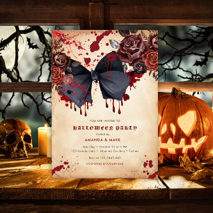 Spooky zwarte boog Halloween Kostuum Uitnodiging