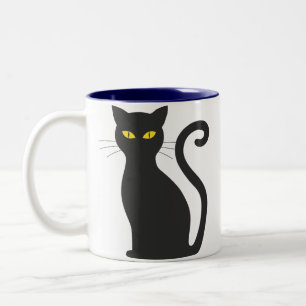 Spooky zwarte kat koffie mok