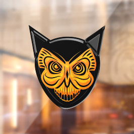 Spooky zwarte kat vlinder schedel raam vastklampen raamsticker