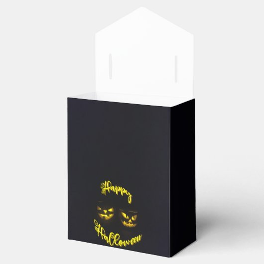 Spookyellows Happy Halloween pumpkin zwart Bedankdoosjes (Geopend)