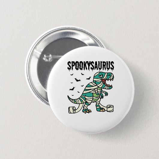 Spookysaurus Halloween Dinosaur T-Rex Ronde Button 5,7 Cm (Voorkant /achterkant)