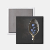 "SPOON OF BLUEBERRIES" FOOD REFRIDGERATOR MAGNET MAGNEET (Voorkant / Achterkant)