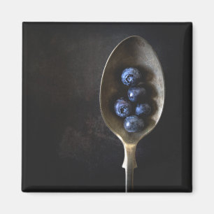 "SPOON OF BLUEBERRIES" FOOD REFRIDGERATOR MAGNET MAGNEET