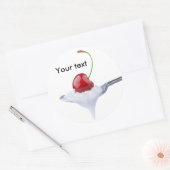 Spoon of cherry yogurt ronde sticker (Envelop)
