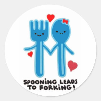 SPOONEN LEIDEN TOT VERVORMING RONDE STICKER