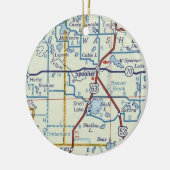 Spooner WI-kaart Keramisch Ornament (Links)