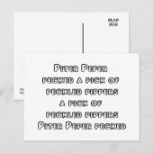 Spoonerized Tongue Twisters beroemd gemaakt door P Briefkaart (Voorkant / Achterkant)