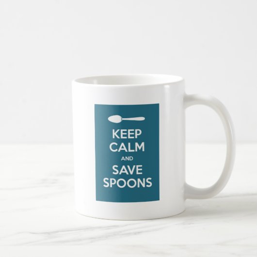 Spoonie-Keep Calm en spaar Spoons-Chronische Onluc Koffiemok (Rechts)