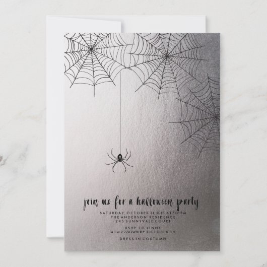 SPOOOKY SPIDER HALLOEEN-partijuitnodiging Kaart (Voorkant)