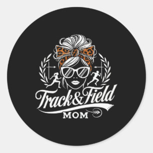 Spoor en veld moeder atleet loper Moederdag 3 Ronde Sticker