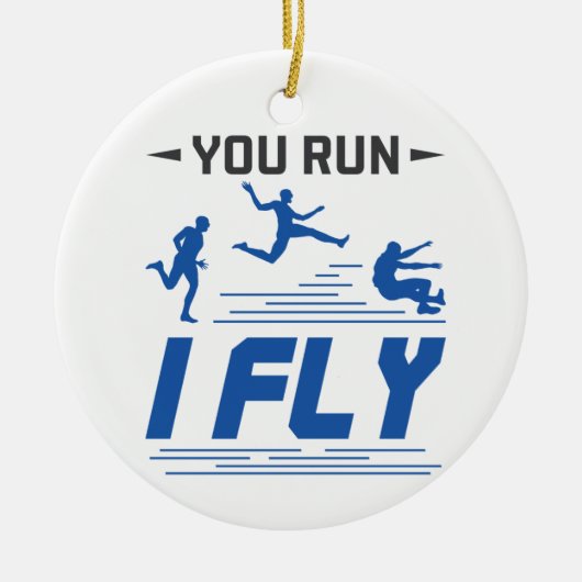 Spoor en Veldboeg Lang Je runt I Fly Keramisch Ornament (Voorkant)