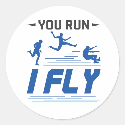 Spoor en Veldboeg Lang Je runt I Fly Ronde Sticker (Voorkant)