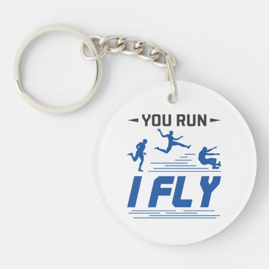 Spoor en Veldboeg Lang Je runt I Fly Sleutelhanger (Voorkant)