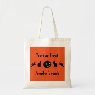 Spoor of Treat Skull Spider Personalized Halloween Tote Bag
