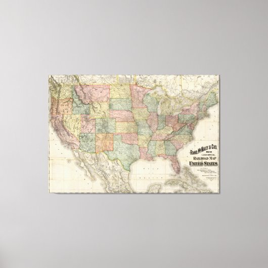 spoorkaart van de Verenigde Staten (1907) Canvas Afdruk (Voorkant)