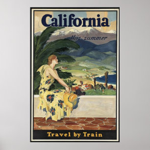 spoorlijn Californische reisreclame Poster