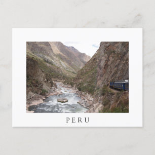 Spoorlijn van Inca naar wit briefkaart Machu Picch