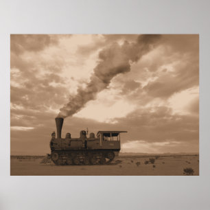 spoorloze locomotief poster