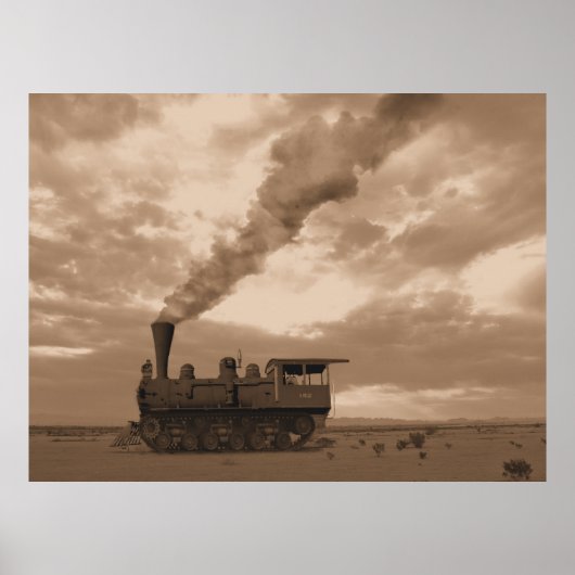 spoorloze locomotief poster (Voorkant)