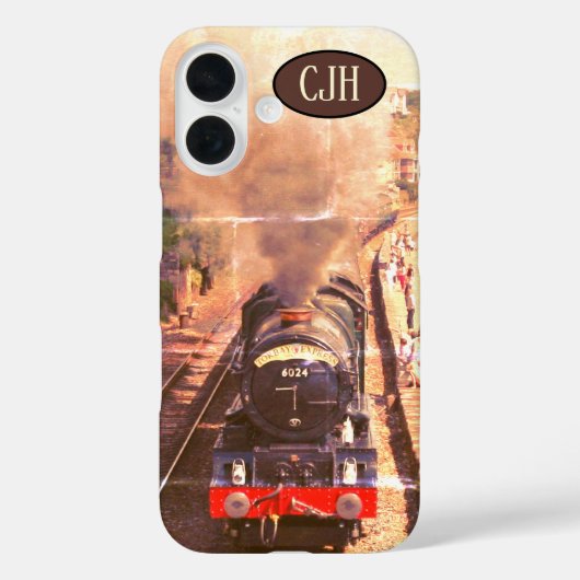  spoorstaafstoomloco, je monogram Case-Mate iPhone case (Achterkant)