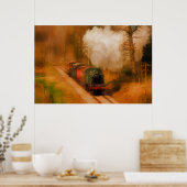 Spoorstaaftrein voor treinreizigers Art III Poster (Keuken)