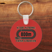 Spoorveld 800 meter, middenafstandslang sleutelhanger (Voorkant)