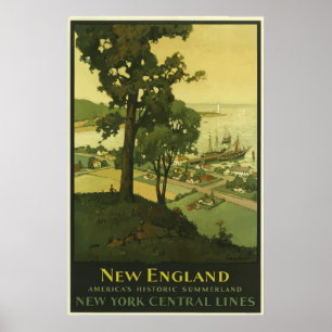spoorvervoer in New England Poster