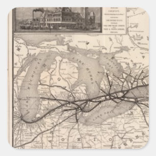 Spoorweg Chicago en Grand Trunk Vierkante Sticker
