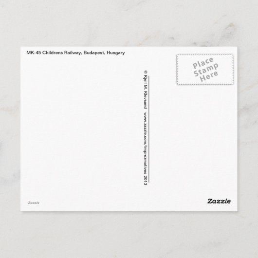 Spoorweg Childrens, Boedapest Briefkaart (Achterkant)