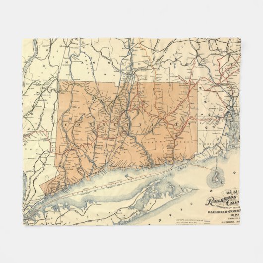  spoorweg Connecticut (1893) Fleece Deken (Voorkant (Horizontaal))