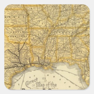 Spoorweg- en scheepvaartlijnen Southern Pacific Co Vierkante Sticker