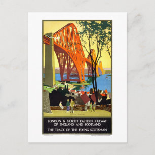 Spoorweg Engeland en Schotland — Vintage Poster Briefkaart
