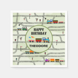 Spoorweg Kinder treinen & sporen papieren servet