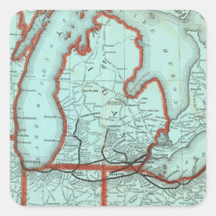 Spoorweg meer Shore en Zuid-Michigan Vierkante Sticker