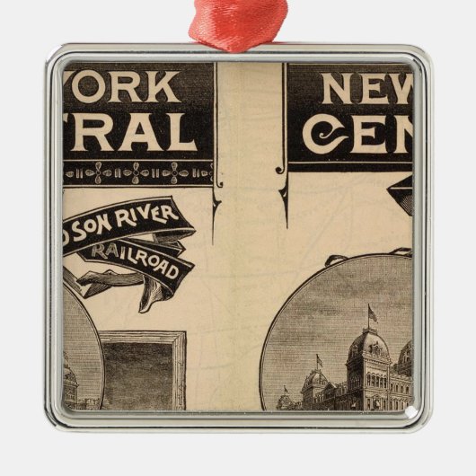 Spoorweg New York Central en Hudson Metalen Ornament (Voorkant)