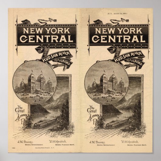 Spoorweg New York Central en Hudson Poster (Voorkant)