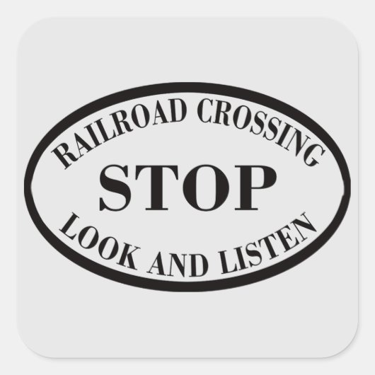 spoorweg vierkante sticker (Voorkant)