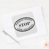 spoorweg vierkante sticker (Envelop)
