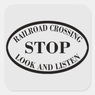  spoorweg vierkante sticker