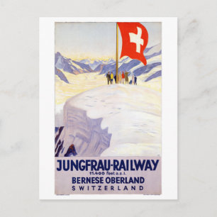 Spoorweg Vintage Poster Zwitserland Briefkaart