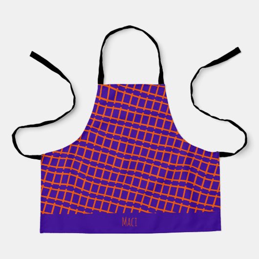 Spoorweg Violet Sinaasappel Minimal Pattern Schort (Voorkant)