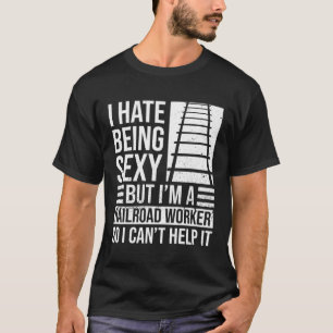 Spoorwegarbeider en spoorweglocomotief t-shirt