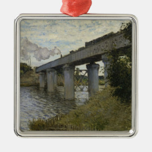 Spoorwegbrug in Argenteuil (Spoorweg) (van Monet) Metalen Ornament