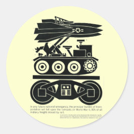 Spoorwegen Bewegden 90% van alle vrachtgoederen in Ronde Sticker