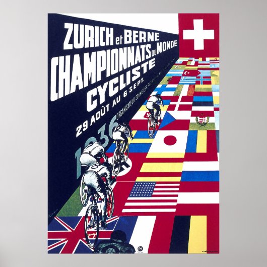 Spoorwegfietsen Zurich 1936 Poster (Voorkant)