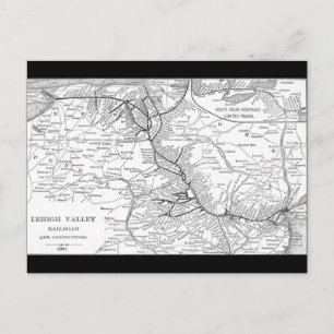Spoorwegkaart 1903 van de Lehigh Valley Briefkaart