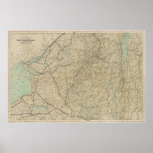 Spoorwegkaart Adirondack Mountains (1895) Poster (Voorkant)